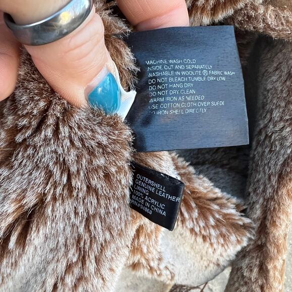 Bernadino Collection suede leather faux fur lined penny lane style trench coat - Picture 4 of 5